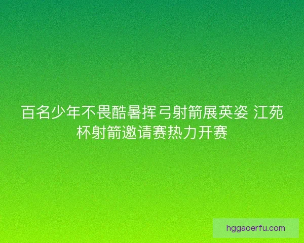百名少年不畏酷暑挥弓射箭展英姿 江苑杯射箭邀请赛热力开赛